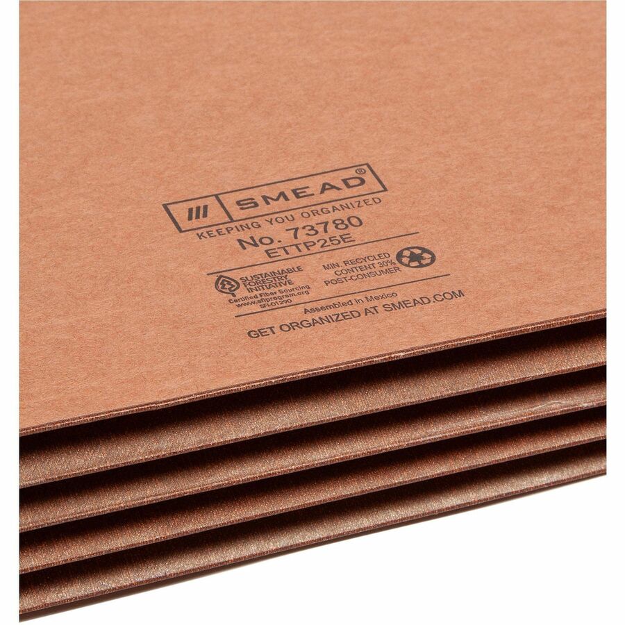 Heavy-Duty Redrope End Tab TUFF Pockets, 3.5" Expansion, Letter Size, Redrope, 10/Box
