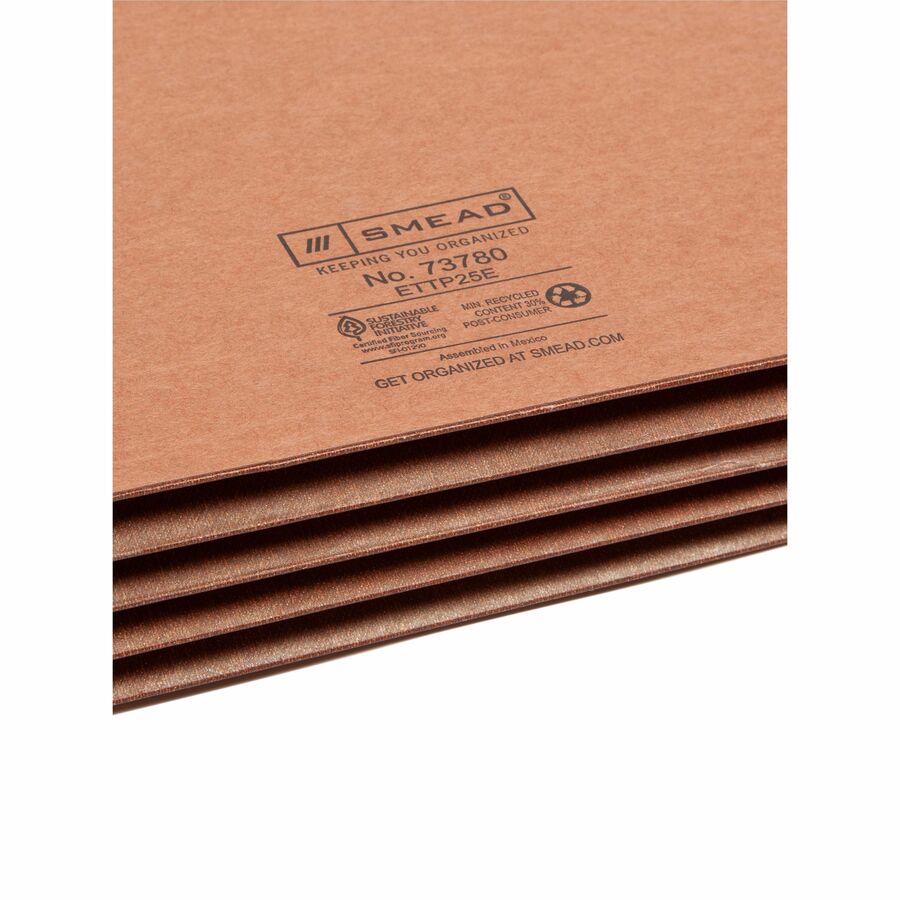Heavy-Duty Redrope End Tab TUFF Pockets, 3.5" Expansion, Letter Size, Redrope, 10/Box