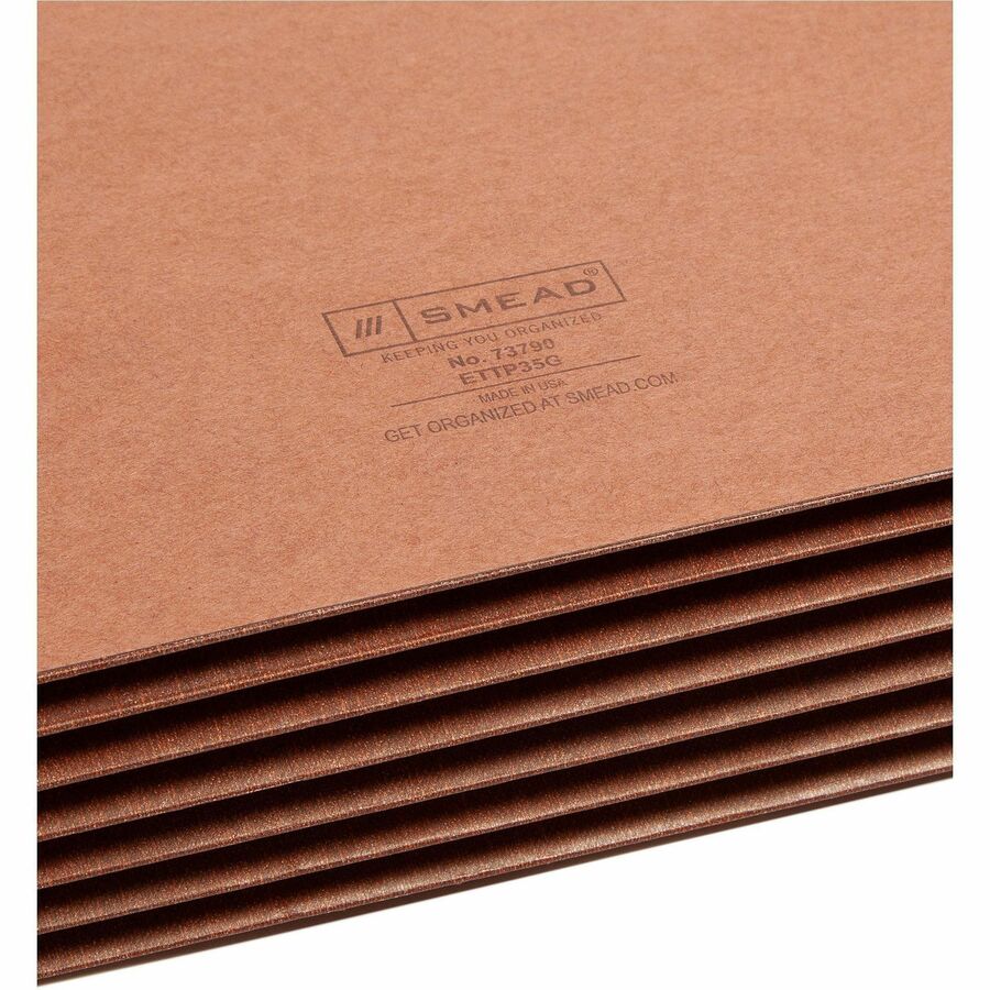 Heavy-Duty Redrope End Tab TUFF Pockets, 5.25" Expansion, Letter Size, Redrope, 10/Box