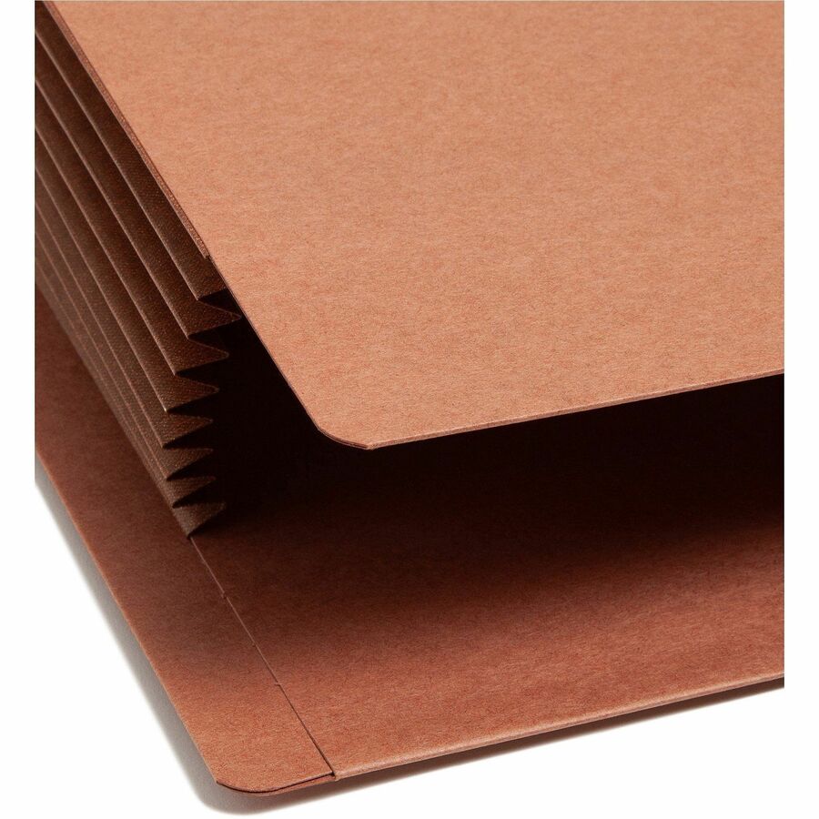 Heavy-Duty Redrope End Tab TUFF Pockets, 7" Expansion, Letter Size, Redrope, 5/Box