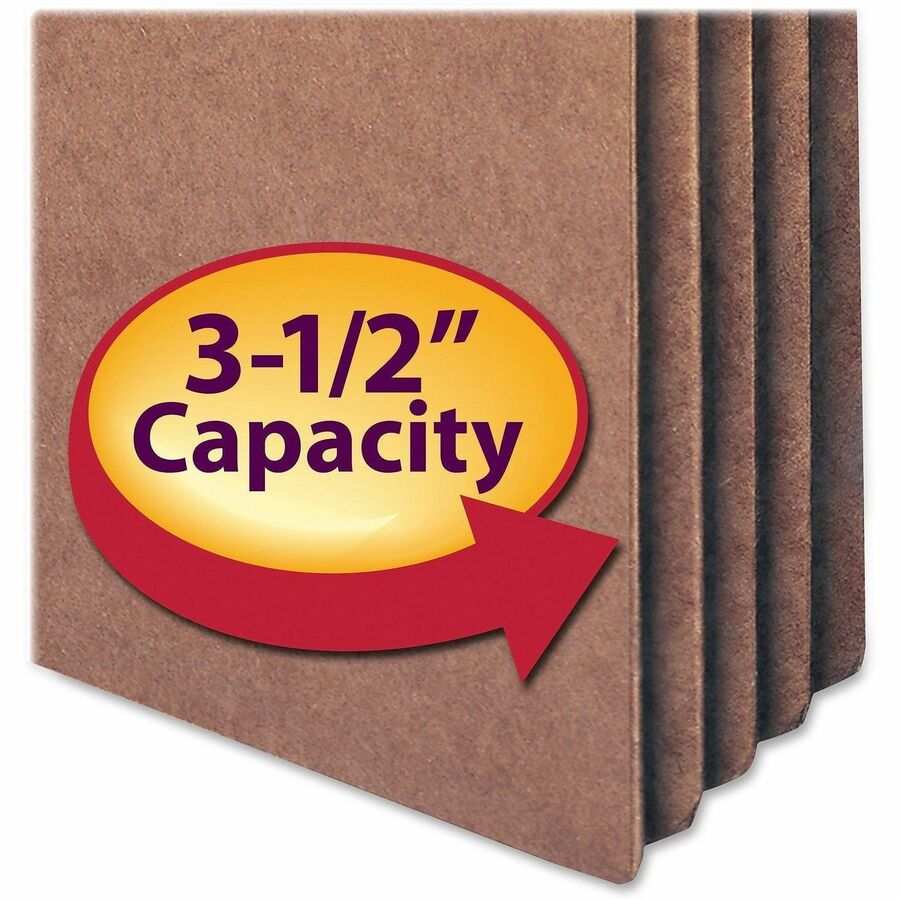 Redrope Drop Front File Pockets, 3.5" Expansion, Letter Size, Redrope, 50/Box