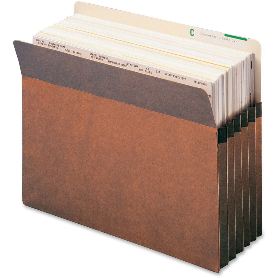 Redrope Drop Front File Pockets, 5.25" Expansion, Letter Size, Redrope, 50/Box