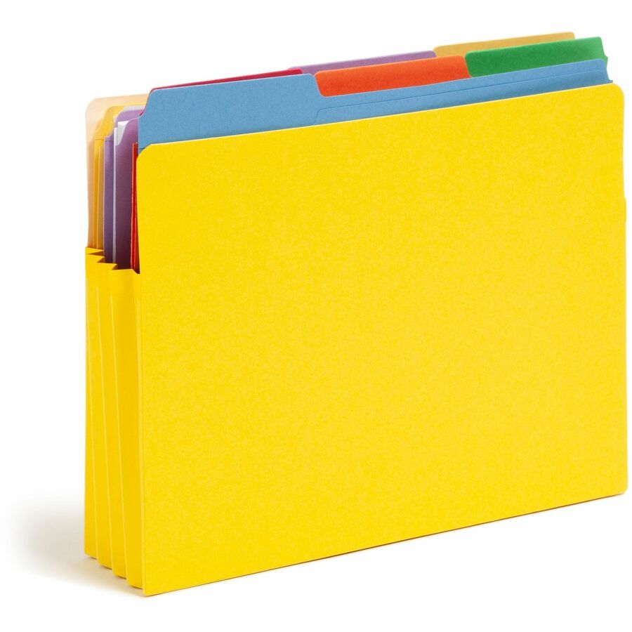 Colored File Pockets, 3.5" Expansion, Letter Size, Assorted Colors, 5/Pack