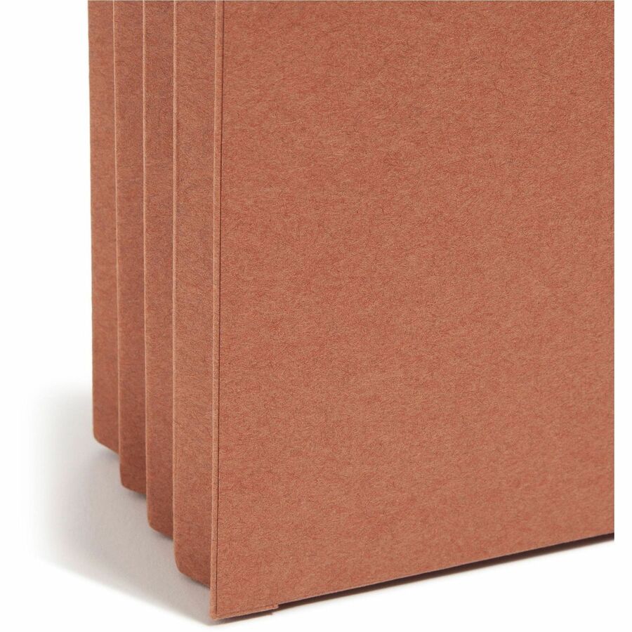 Redrope Drop Front File Pockets with 2/5-Cut Guide Height Tabs, 3.5" Expansion, Legal Size, Redrope, 25/Box