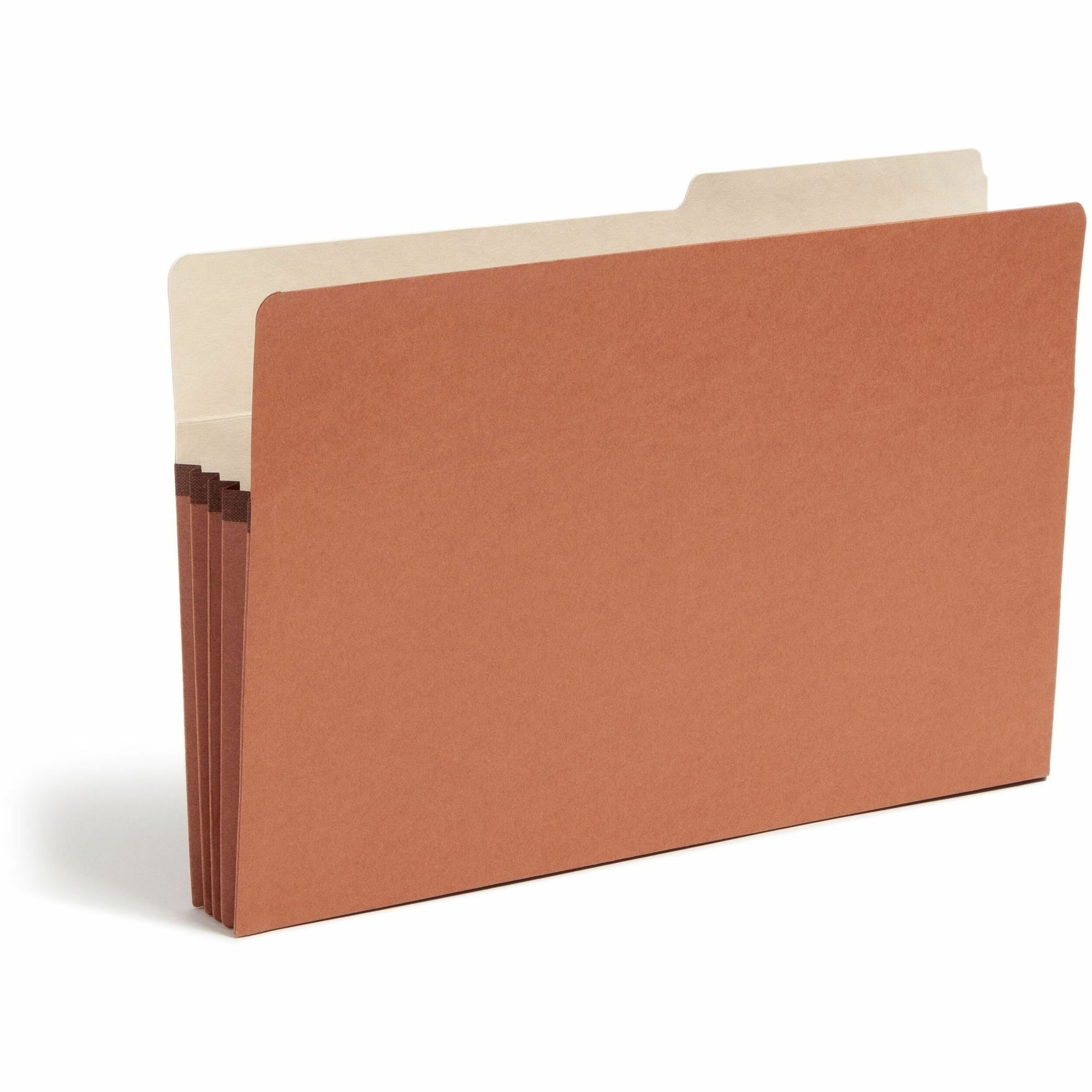 Redrope Drop Front File Pockets with 2/5-Cut Guide Height Tabs, 3.5" Expansion, Legal Size, Redrope, 25/Box