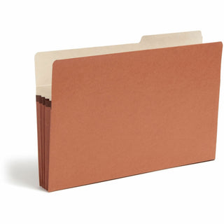 Redrope Drop Front File Pockets with 2/5-Cut Guide Height Tabs, 3.5" Expansion, Legal Size, Redrope, 25/Box