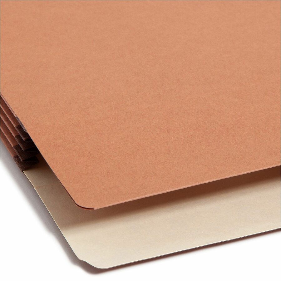 Redrope Drop Front File Pockets with 2/5-Cut Guide Height Tabs, 3.5" Expansion, Legal Size, Redrope, 25/Box
