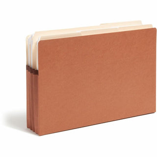 Redrope Drop Front File Pockets with 2/5-Cut Guide Height Tabs, 3.5" Expansion, Legal Size, Redrope, 25/Box