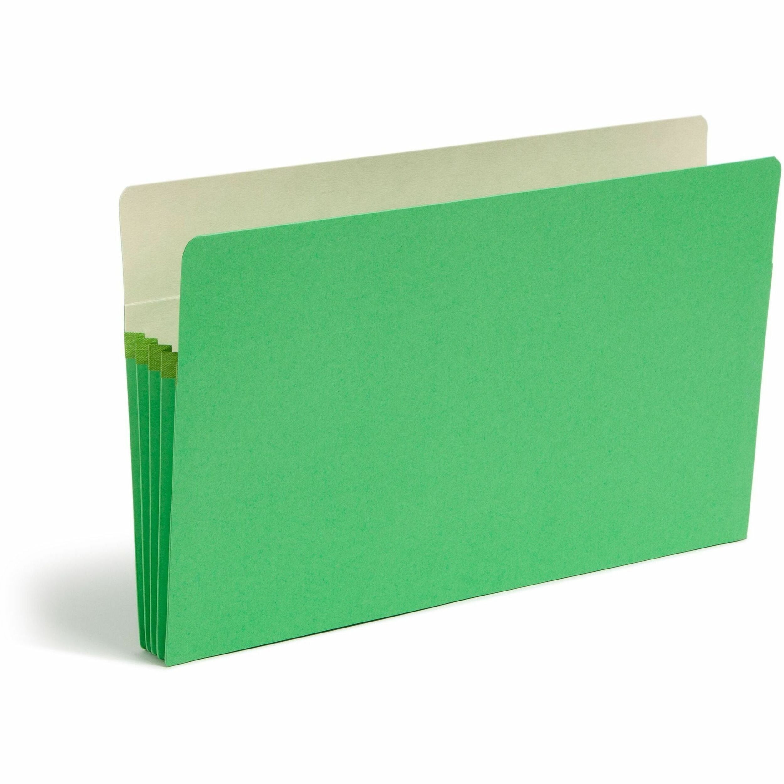 Colored File Pockets, 3.5" Expansion, Legal Size, Green