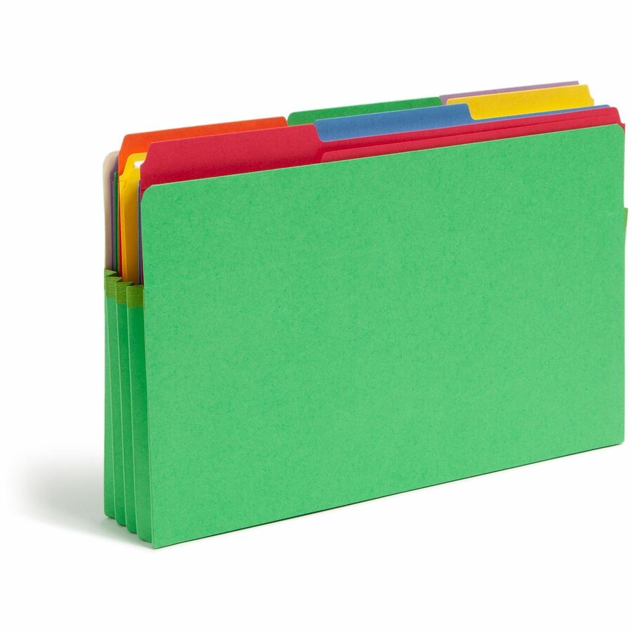 Colored File Pockets, 3.5" Expansion, Legal Size, Green