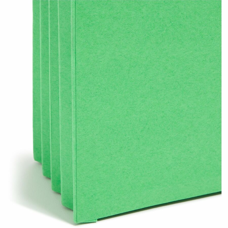 Colored File Pockets, 3.5" Expansion, Legal Size, Green