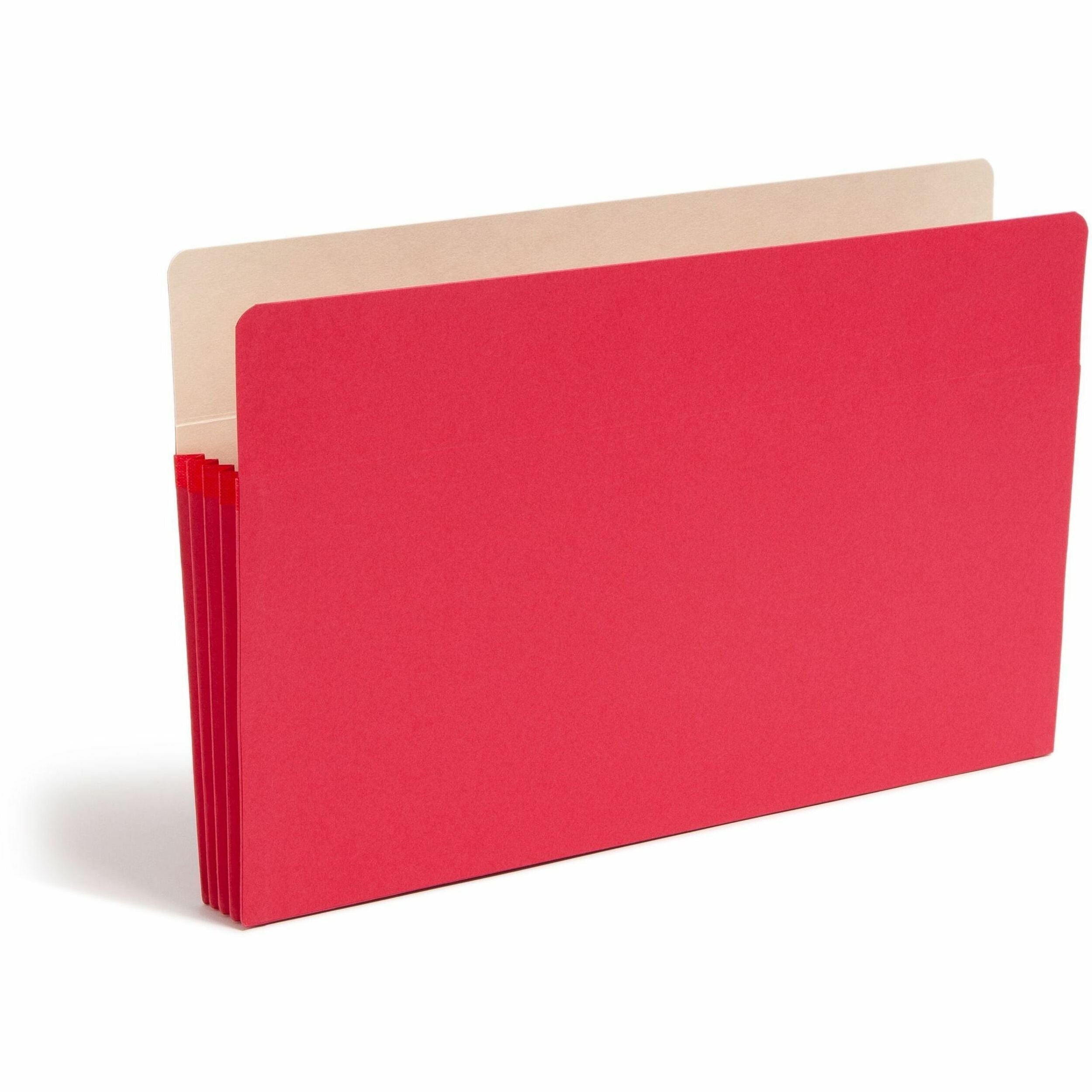 Colored File Pockets, 3.5" Expansion, Legal Size, Red