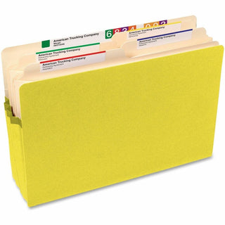 Colored File Pockets, 3.5" Expansion, Legal Size, Yellow