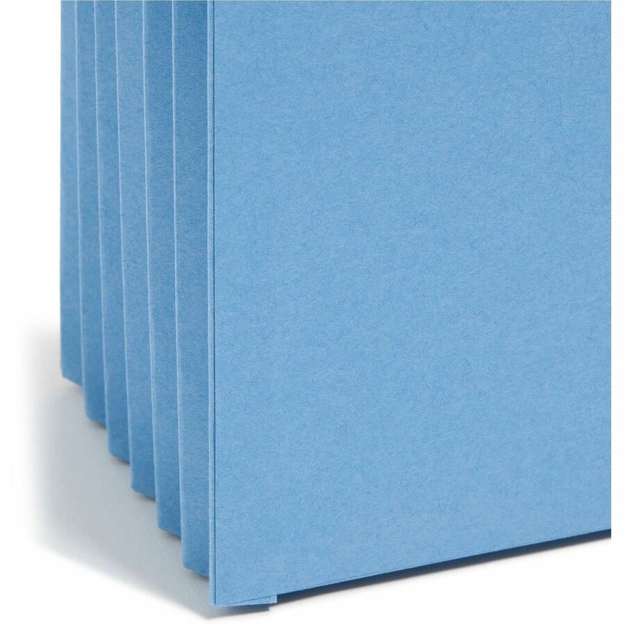 Smead Colored File Pockets - Legal - 8 1/2" x 14" Sheet Size - 5 1/4" Expansion - Top Tab Location - 9 pt. Folder Thickness - Blue - Recycled - 1 Each