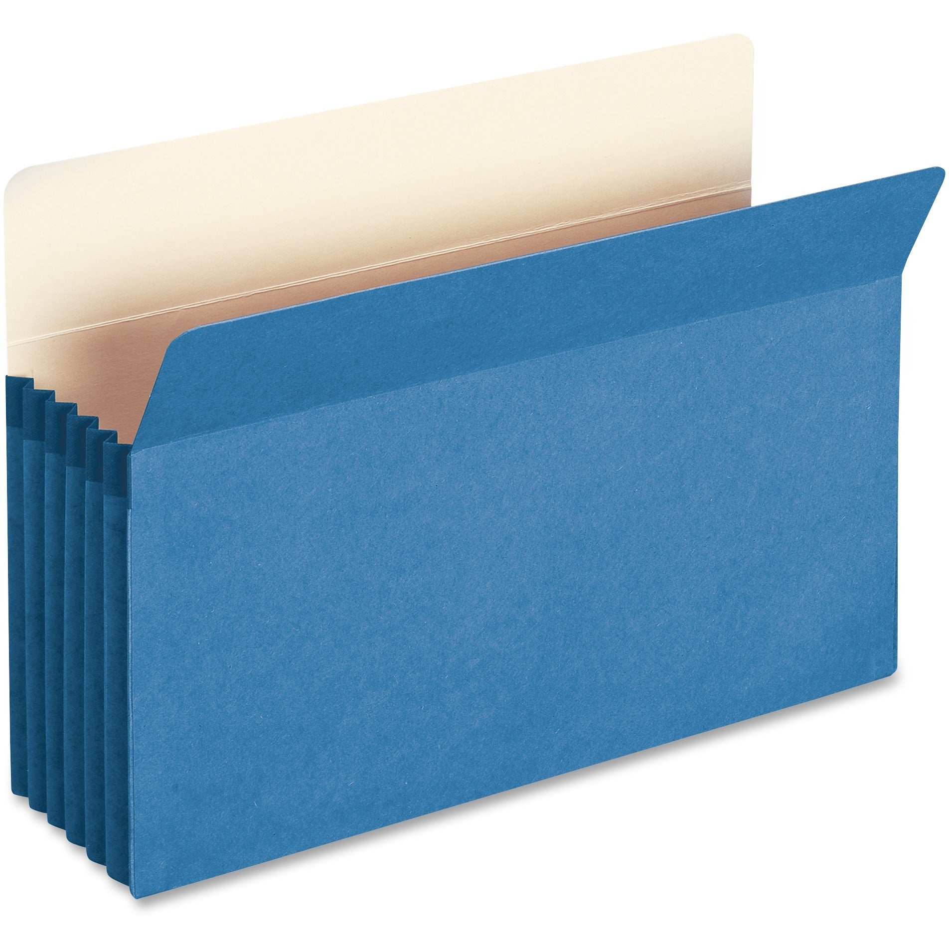 Smead Colored File Pockets - Legal - 8 1/2" x 14" Sheet Size - 5 1/4" Expansion - Top Tab Location - 9 pt. Folder Thickness - Blue - Recycled - 1 Each - 
