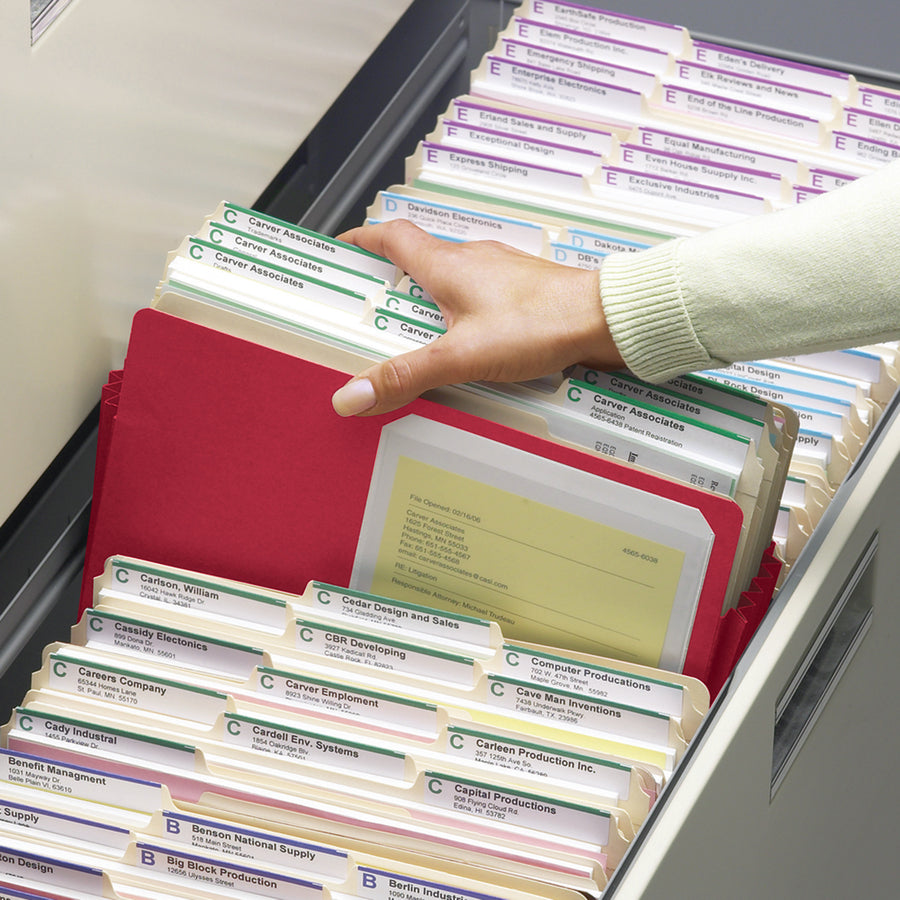 Smead Colored Straight Tab Cut Legal Recycled File Pocket - 8 1/2" x 14" - 5 1/4" Expansion - Top Tab Location - Manila - Red - 10% Recycled - 1 Each - 