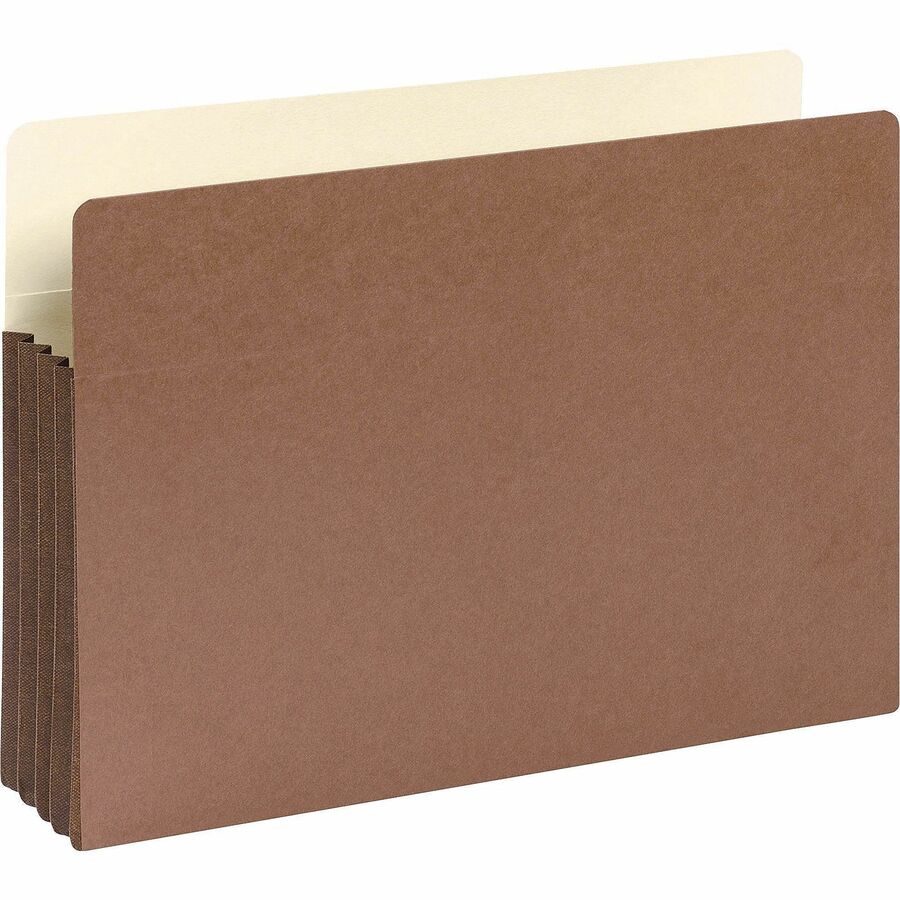 Redrope Drop-Front File Pockets with Fully Lined Gussets, 3.5" Expansion, Legal Size, Redrope, 10/Box