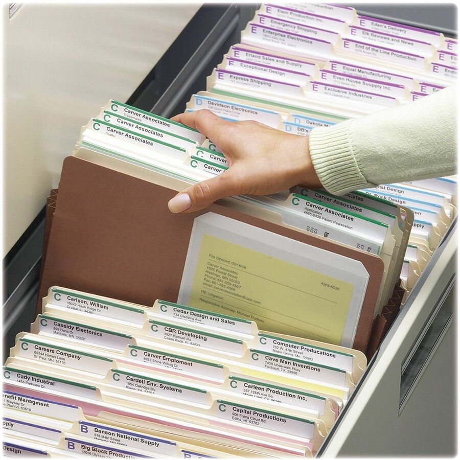 Redrope Drop-Front File Pockets with Fully Lined Gussets, 3.5" Expansion, Legal Size, Redrope, 10/Box