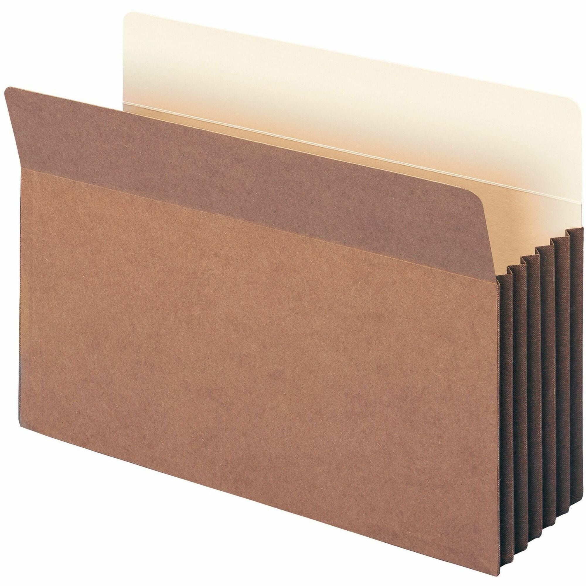 Redrope Drop-Front File Pockets with Fully Lined Gussets, 5.25" Expansion, Legal Size, Redrope, 10/Box