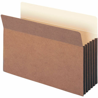 Redrope Drop-Front File Pockets with Fully Lined Gussets, 5.25" Expansion, Legal Size, Redrope, 10/Box