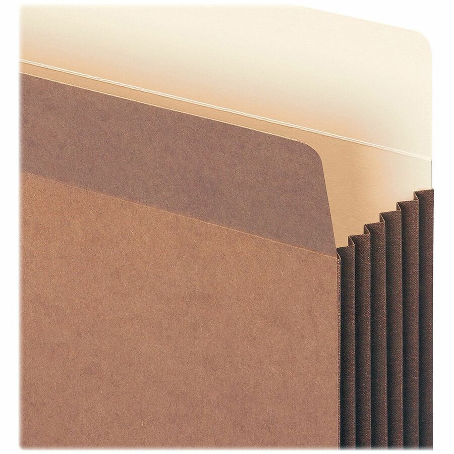 Redrope Drop-Front File Pockets with Fully Lined Gussets, 5.25" Expansion, Legal Size, Redrope, 10/Box