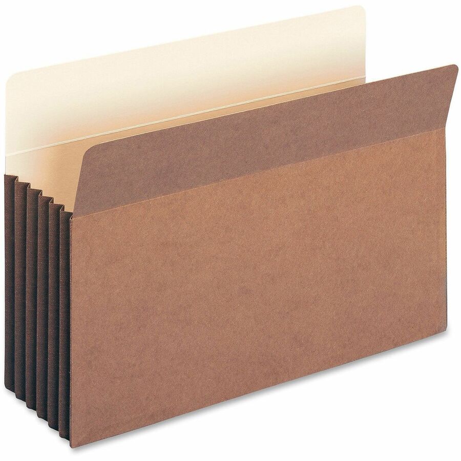 Redrope Drop-Front File Pockets with Fully Lined Gussets, 5.25" Expansion, Legal Size, Redrope, 10/Box