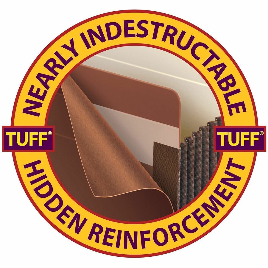 Redrope TUFF Pocket Drop-Front File Pockets with Fully Lined Gussets, 5.25" Expansion, Legal Size, Redrope, 10/Box