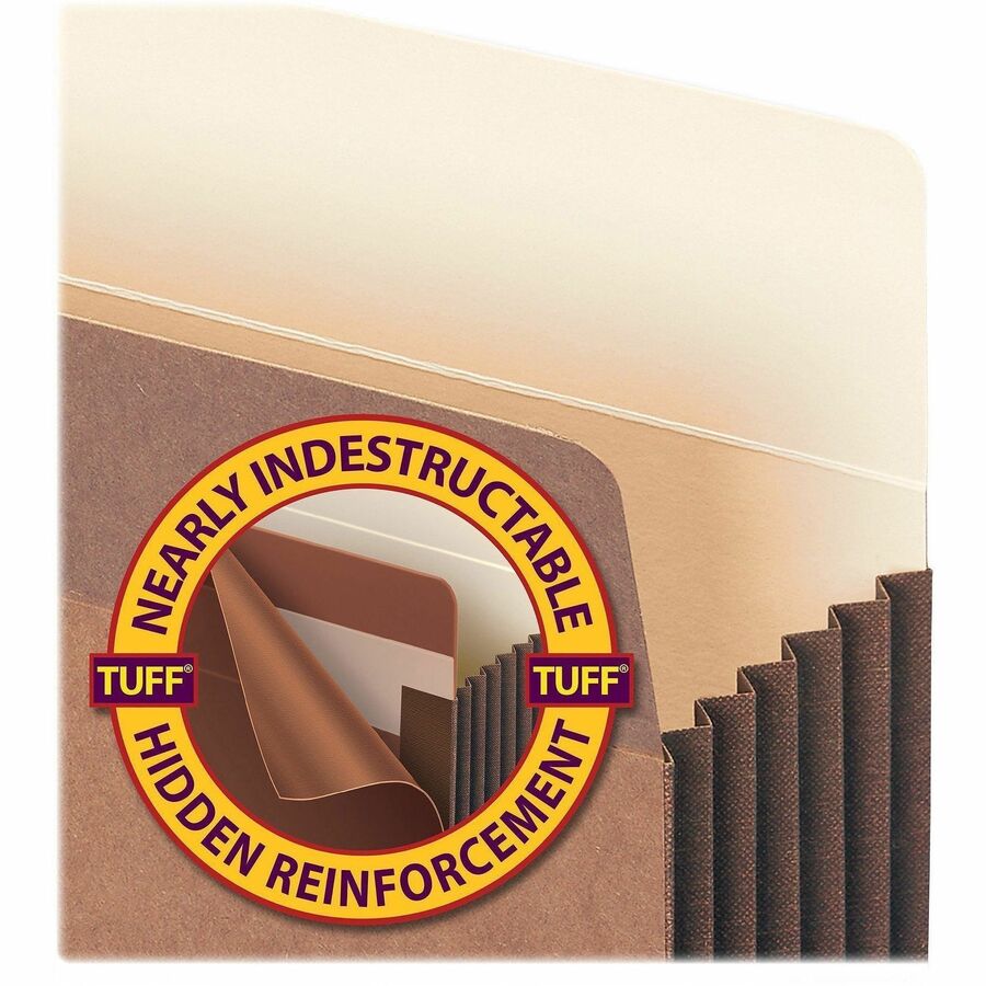 Redrope TUFF Pocket Drop-Front File Pockets with Fully Lined Gussets, 5.25" Expansion, Legal Size, Redrope, 10/Box