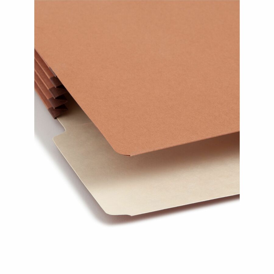 Redrope Drop-Front End Tab File Pockets, 3.5" Expansion, Legal Size, Redrope, 10/Box