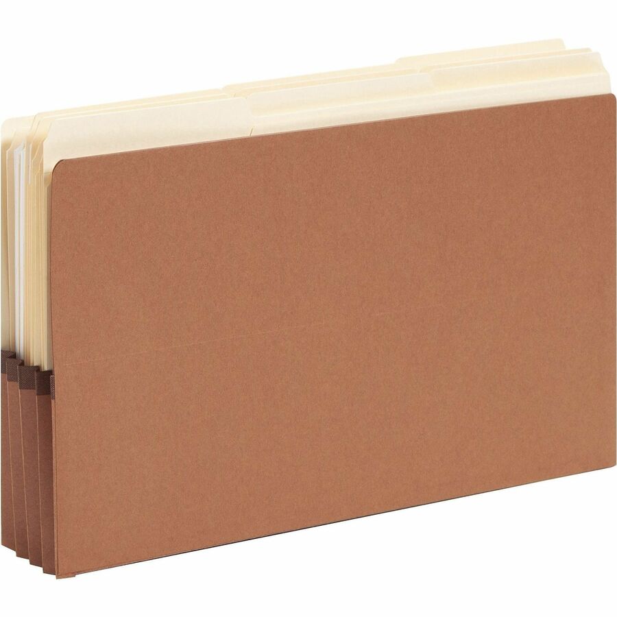 Redrope Drop-Front End Tab File Pockets, 3.5" Expansion, Legal Size, Redrope, 10/Box