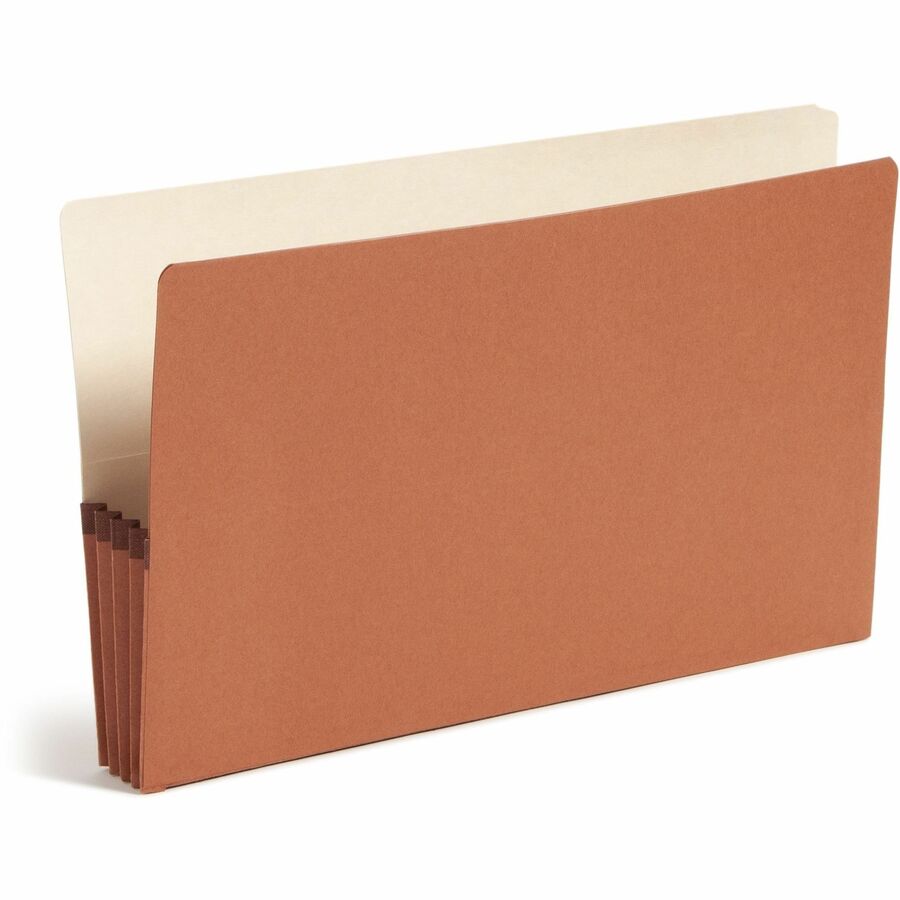 Redrope Drop-Front End Tab File Pockets, 3.5" Expansion, Legal Size, Redrope, 10/Box