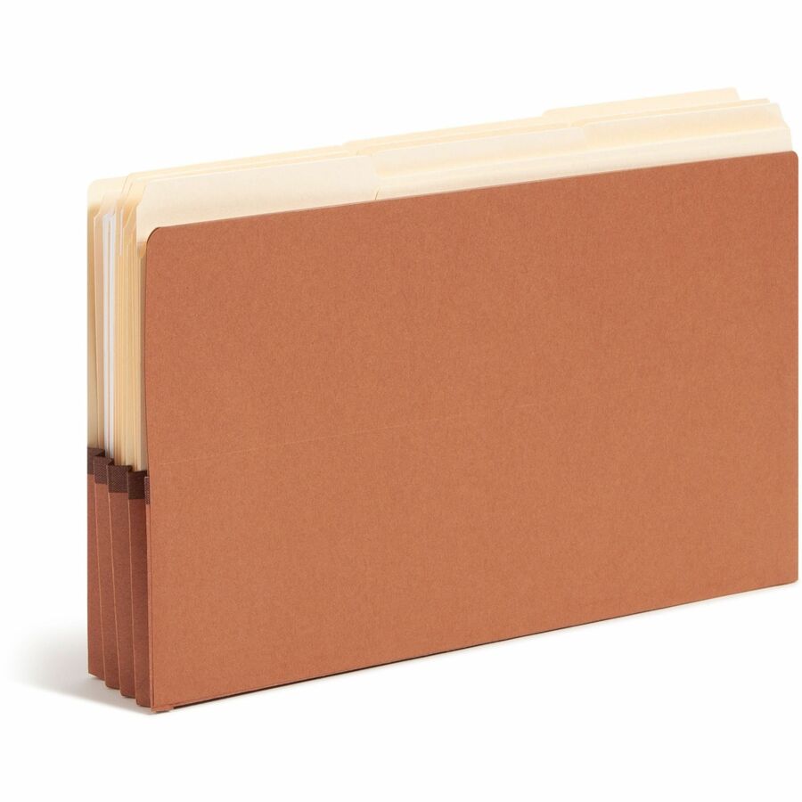 Redrope Drop-Front End Tab File Pockets, 3.5" Expansion, Legal Size, Redrope, 10/Box