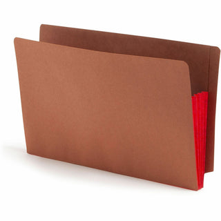 Redrope Drop-Front End Tab File Pockets, Fully Lined 6.5" High Gussets, 3.5" Expansion, Legal Size, Redrope/Red, 10/Box