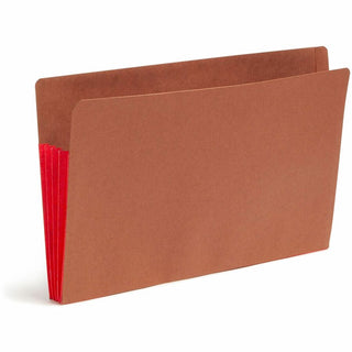 Redrope Drop-Front End Tab File Pockets, Fully Lined 6.5" High Gussets, 3.5" Expansion, Legal Size, Redrope/Red, 10/Box