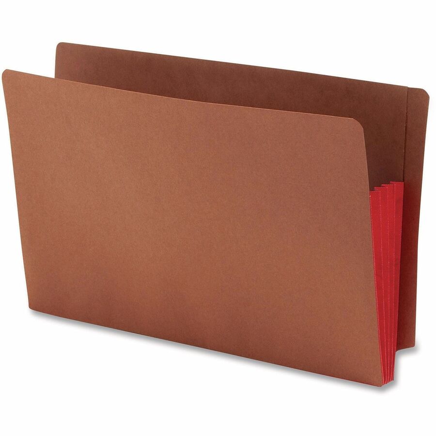 Redrope Drop-Front End Tab File Pockets, Fully Lined 6.5" High Gussets, 3.5" Expansion, Legal Size, Redrope/Red, 10/Box