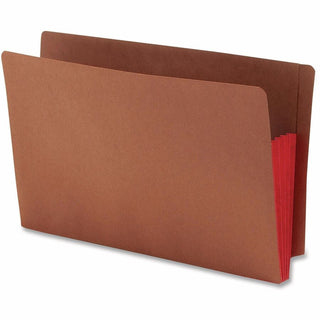 Redrope Drop-Front End Tab File Pockets, Fully Lined 6.5" High Gussets, 3.5" Expansion, Legal Size, Redrope/Red, 10/Box