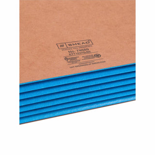 Redrope Drop-Front End Tab File Pockets, Fully Lined 6.5" High Gussets, 5.25" Expansion, Legal Size, Redrope/Blue, 10/Box