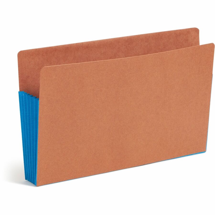 Redrope Drop-Front End Tab File Pockets, Fully Lined 6.5" High Gussets, 5.25" Expansion, Legal Size, Redrope/Blue, 10/Box