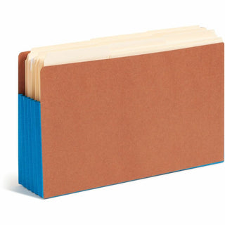 Redrope Drop-Front End Tab File Pockets, Fully Lined 6.5" High Gussets, 5.25" Expansion, Legal Size, Redrope/Blue, 10/Box