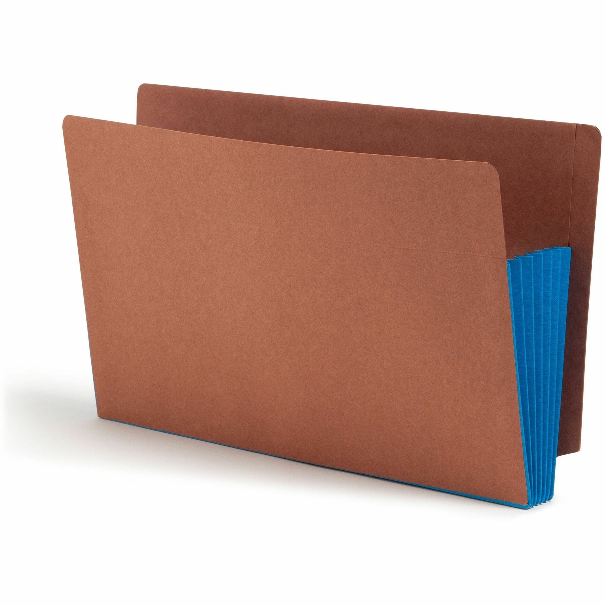 Redrope Drop-Front End Tab File Pockets, Fully Lined 6.5" High Gussets, 5.25" Expansion, Legal Size, Redrope/Blue, 10/Box