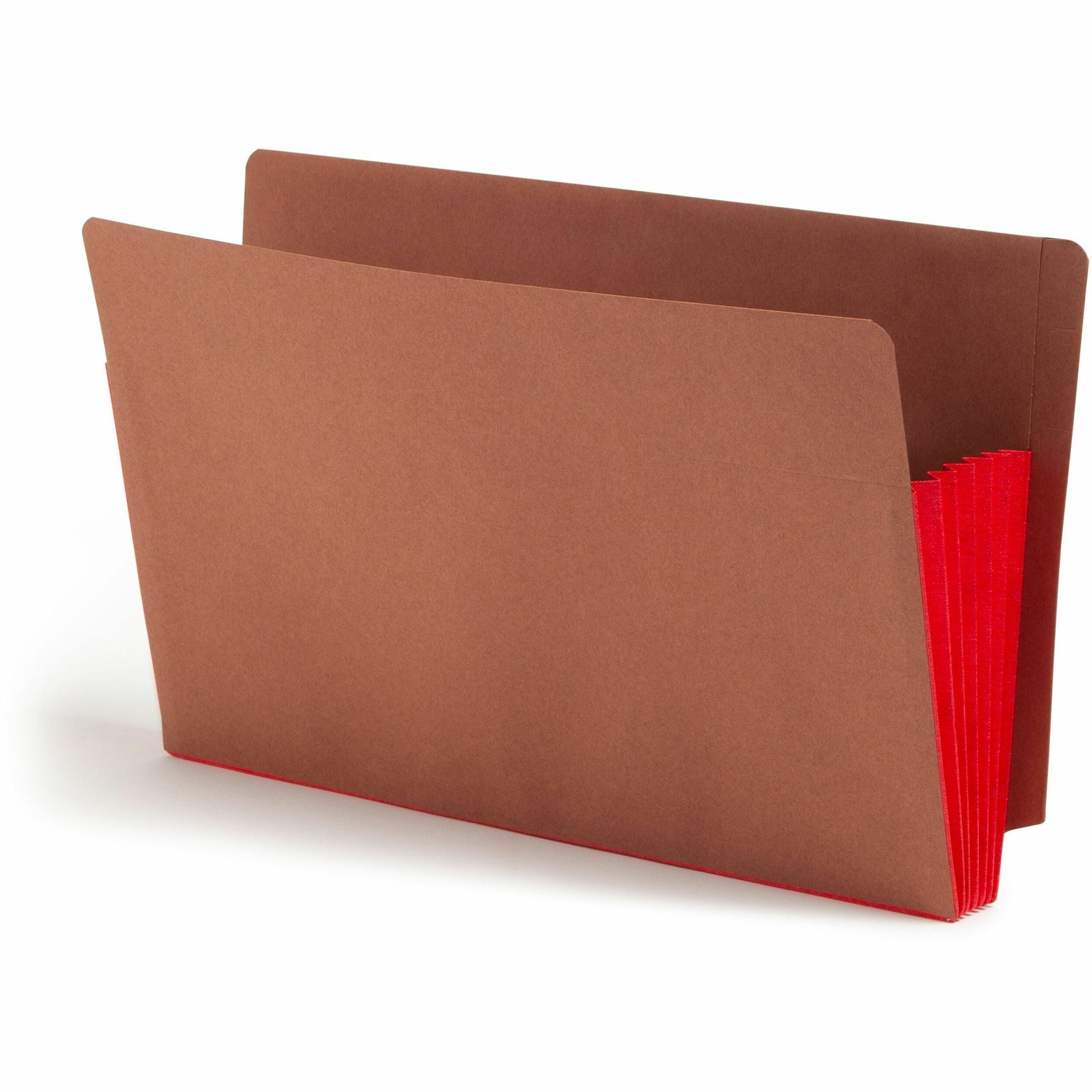 Redrope Drop-Front End Tab File Pockets, Fully Lined 6.5" High Gussets, 5.25" Expansion, Legal Size, Redrope/Red, 10/Box
