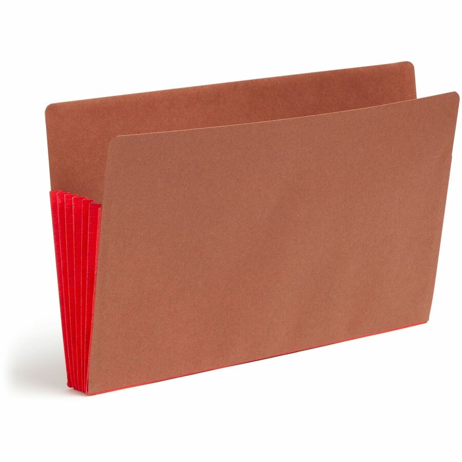 Redrope Drop-Front End Tab File Pockets, Fully Lined 6.5" High Gussets, 5.25" Expansion, Legal Size, Redrope/Red, 10/Box
