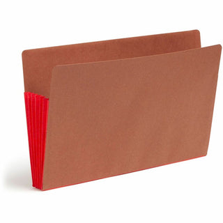 Redrope Drop-Front End Tab File Pockets, Fully Lined 6.5" High Gussets, 5.25" Expansion, Legal Size, Redrope/Red, 10/Box