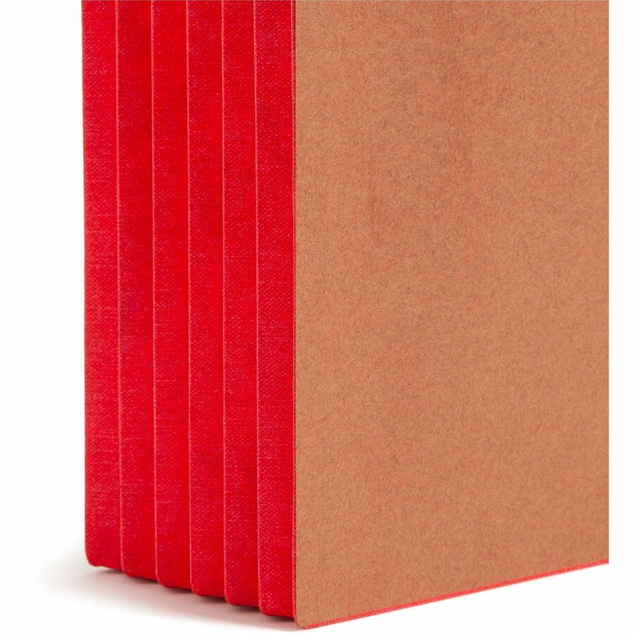 Redrope Drop-Front End Tab File Pockets, Fully Lined 6.5" High Gussets, 5.25" Expansion, Legal Size, Redrope/Red, 10/Box