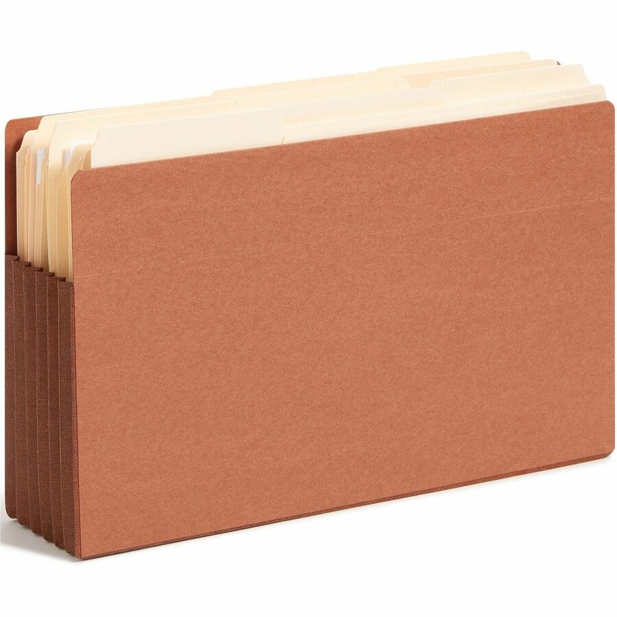 Heavy-Duty Redrope End Tab TUFF Pockets, 5.25" Expansion, Legal Size, Redrope, 10/Box
