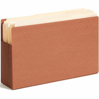 Heavy-Duty Redrope End Tab TUFF Pockets, 5.25" Expansion, Legal Size, Redrope, 10/Box
