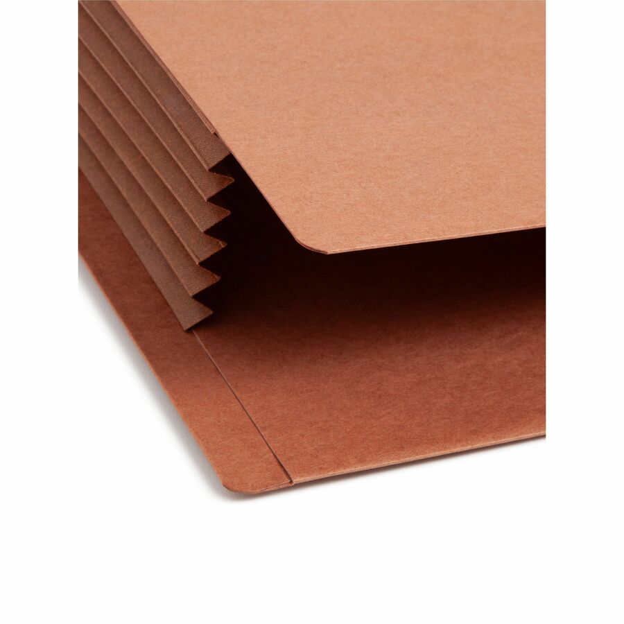 Heavy-Duty Redrope End Tab TUFF Pockets, 5.25" Expansion, Legal Size, Redrope, 10/Box