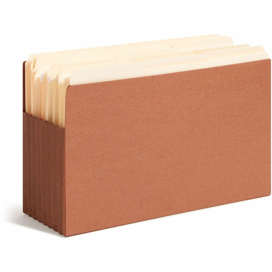Heavy-Duty Redrope End Tab TUFF Pockets, 7" Expansion, Legal Size, Redrope, 5/Box