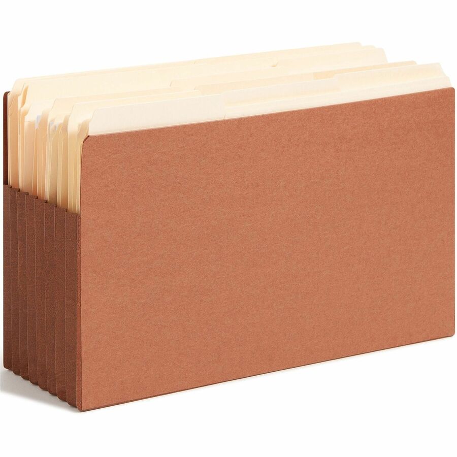 Heavy-Duty Redrope End Tab TUFF Pockets, 7" Expansion, Legal Size, Redrope, 5/Box