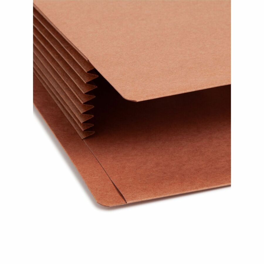 Heavy-Duty Redrope End Tab TUFF Pockets, 7" Expansion, Legal Size, Redrope, 5/Box